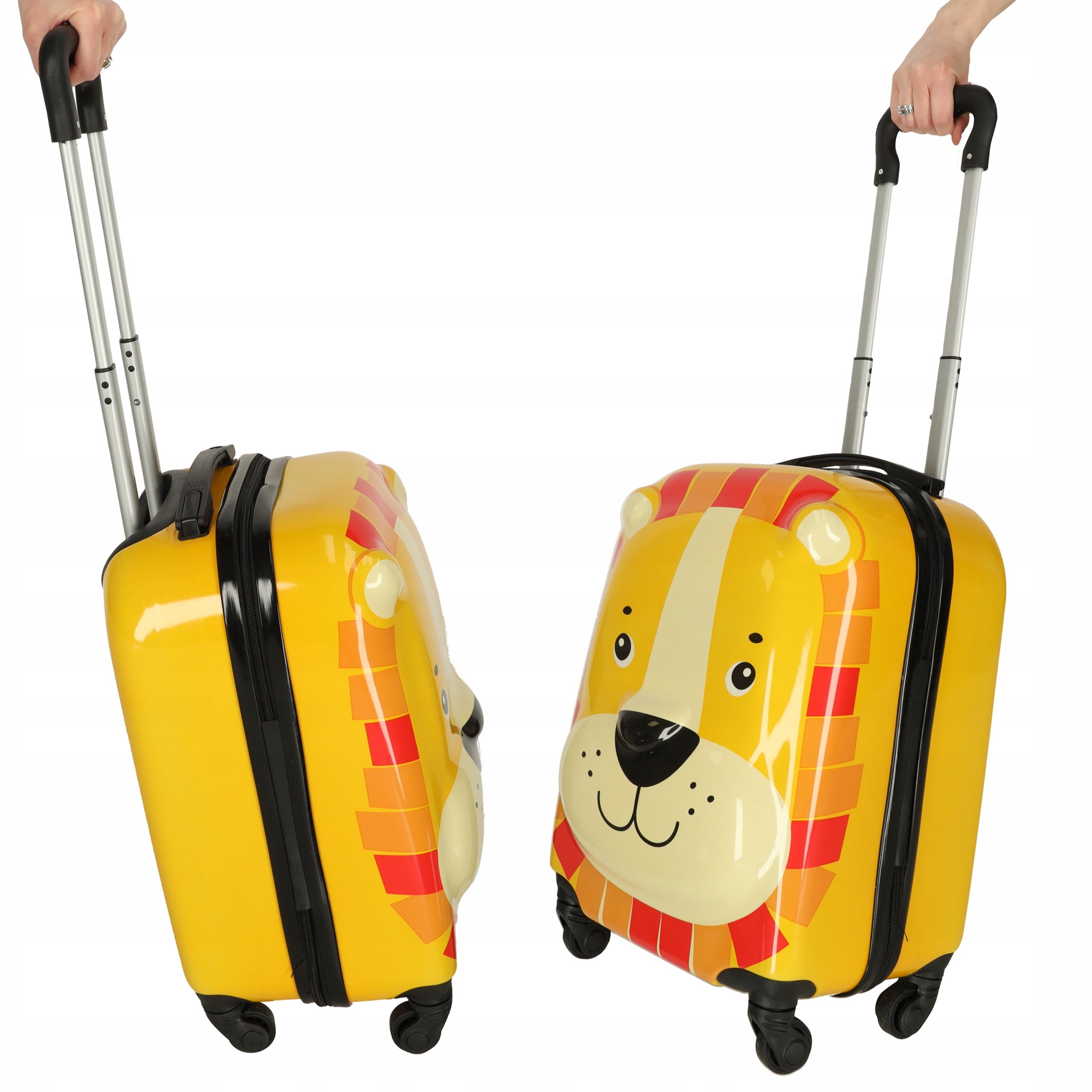 CHILDREN'S SUITCASE SMALL TRAVEL CABIN FOR CHILDREN ON WHEELS TIGER Brand Ikonka