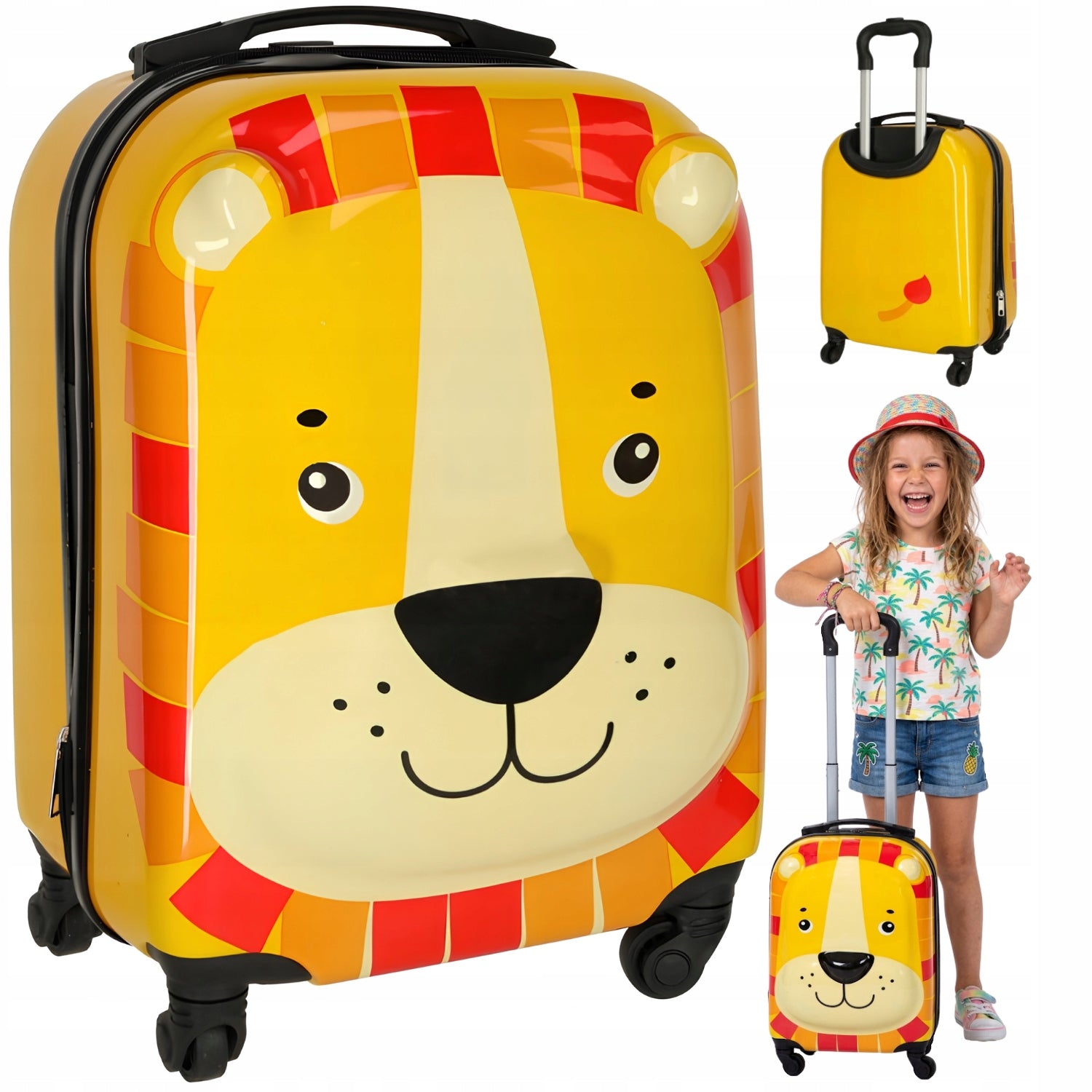 CHILDREN'S SUITCASE SMALL TRAVEL CABIN FOR CHILDREN ON WHEELS TIGER