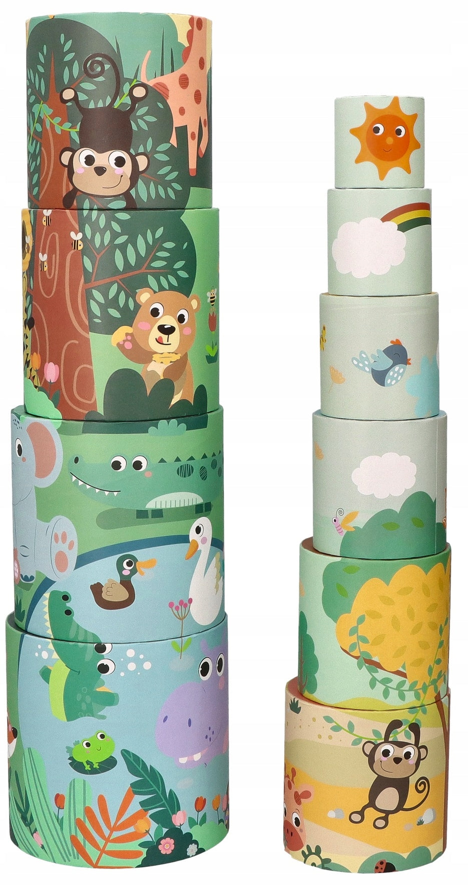 CHILDREN'S TOYS 18M+ PUZZLE SAFARI CUPS TOWER TOY