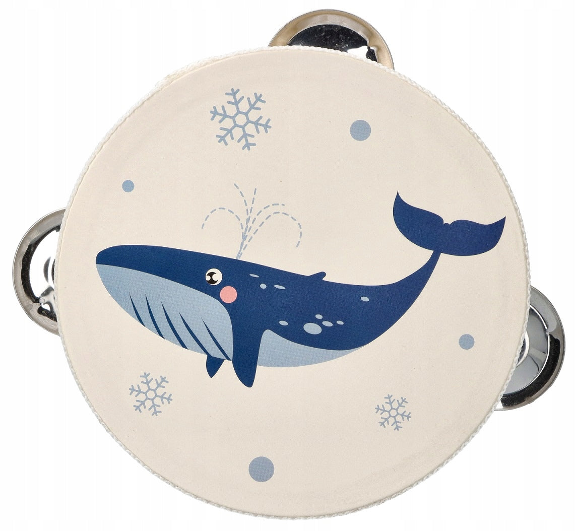 CHILDREN'S TOYS TAMBOURINE WITH WHALE ADAM TOYS RHYTHM TOY
