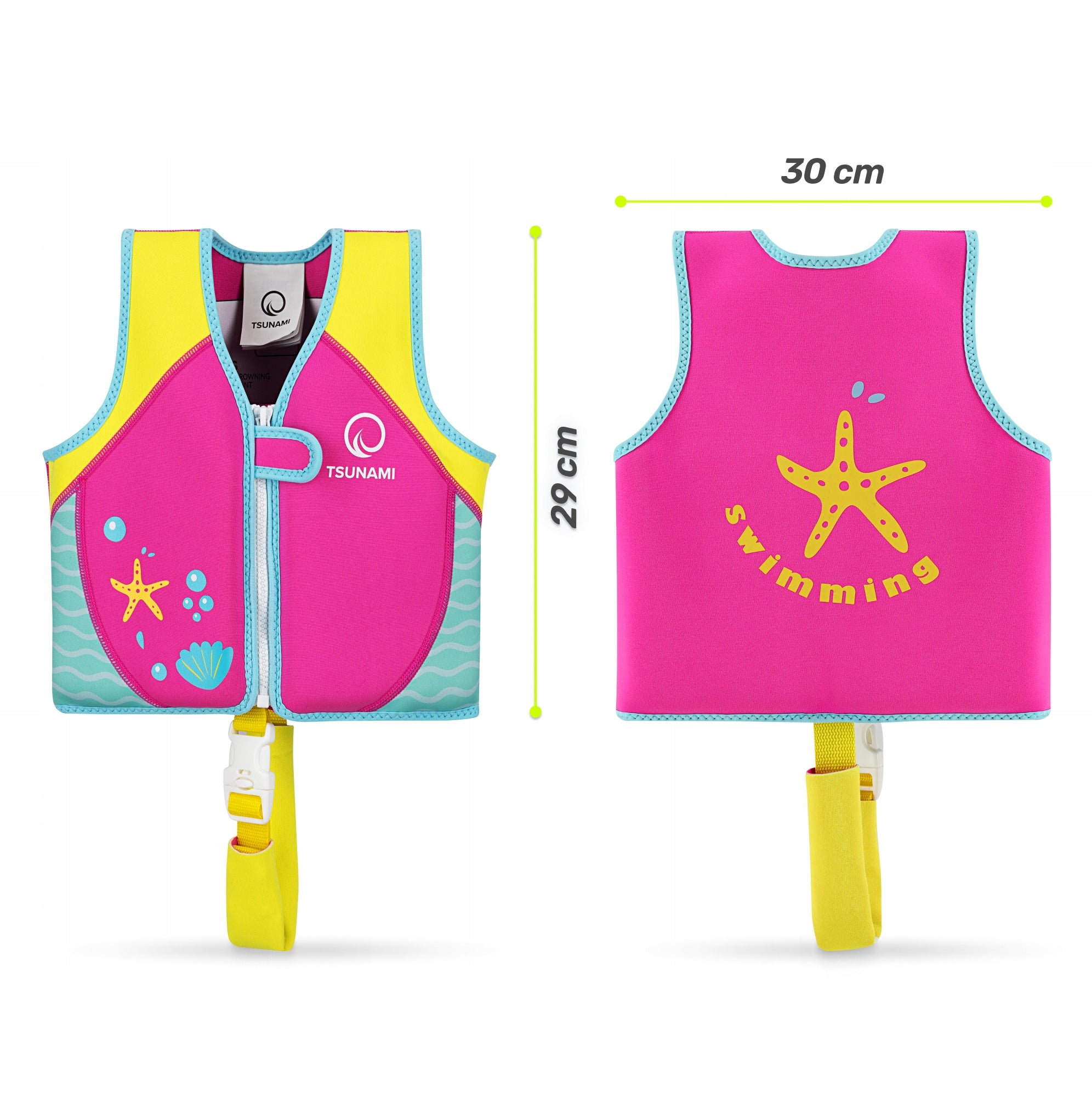 CHILDREN'S VEST FOR LEARNING TO SWIM BUOYANCY FOAM 2-3 YEARS 19KG Color pink