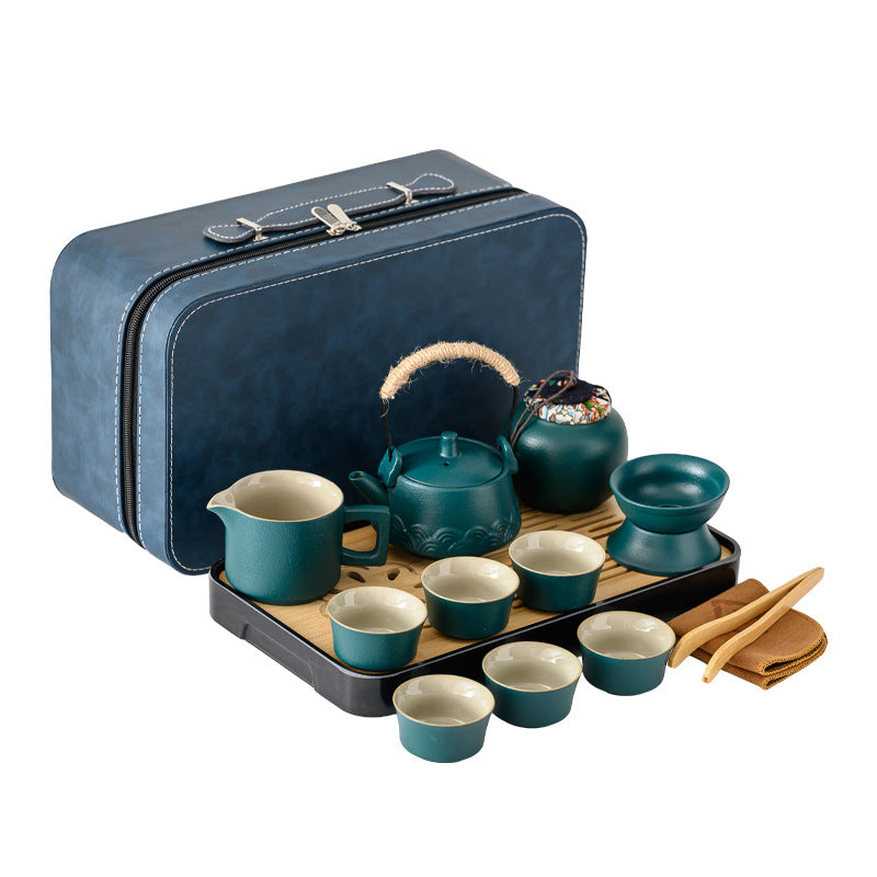 CHINESE TEA SET: KETTLE, CUPS, CERAMIC, JAPANESE STYLE