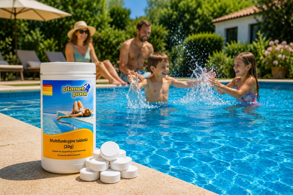 CHLORINE FOR POOL CHLORINE MULTIFUNCTION TABLETS 20g JACUZZI CHEMISTRY 1kg Packaging status original