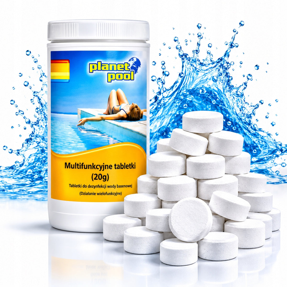 CHLORINE FOR POOL CHLORINE MULTIFUNCTION TABLETS 20g JACUZZI CHEMISTRY 1kg