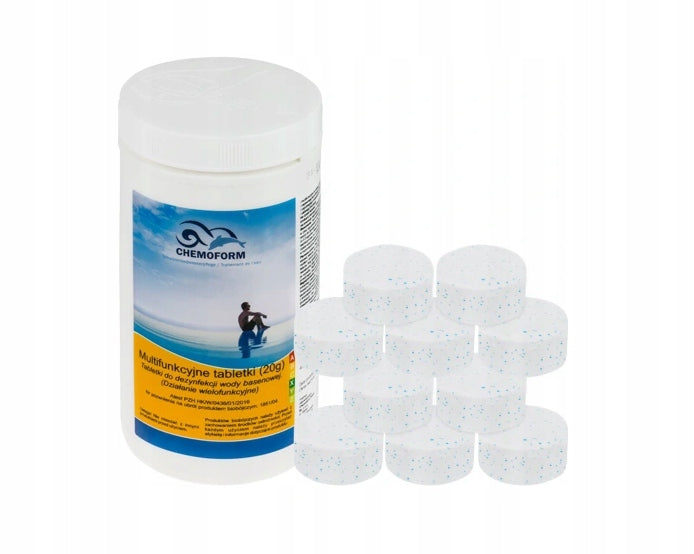 CHLORINE FOR POOL MULTIFUNCTIONAL TABLETS 20g 1kg CHEMOCHLOR MULTITITABLES