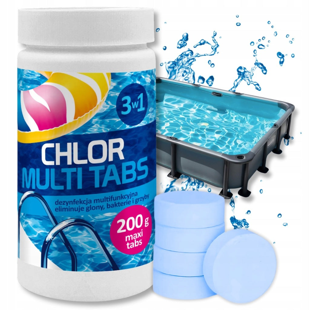CHLORINE FOR SWIMMING POOL JACUZZI GAMIX MULTI TABLETS 1KG 5X 200G POOL CHEMISTRY