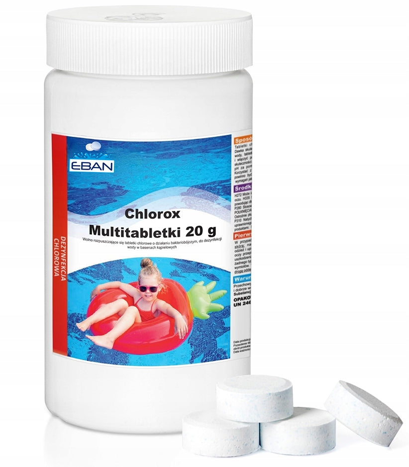 CHLORINE MULTIFUNCTIONAL TABLETS for Swimming Pool 1kg 50x 20g JACUZZI CHEMISTRY POOL Manufacturer code 5903899665013