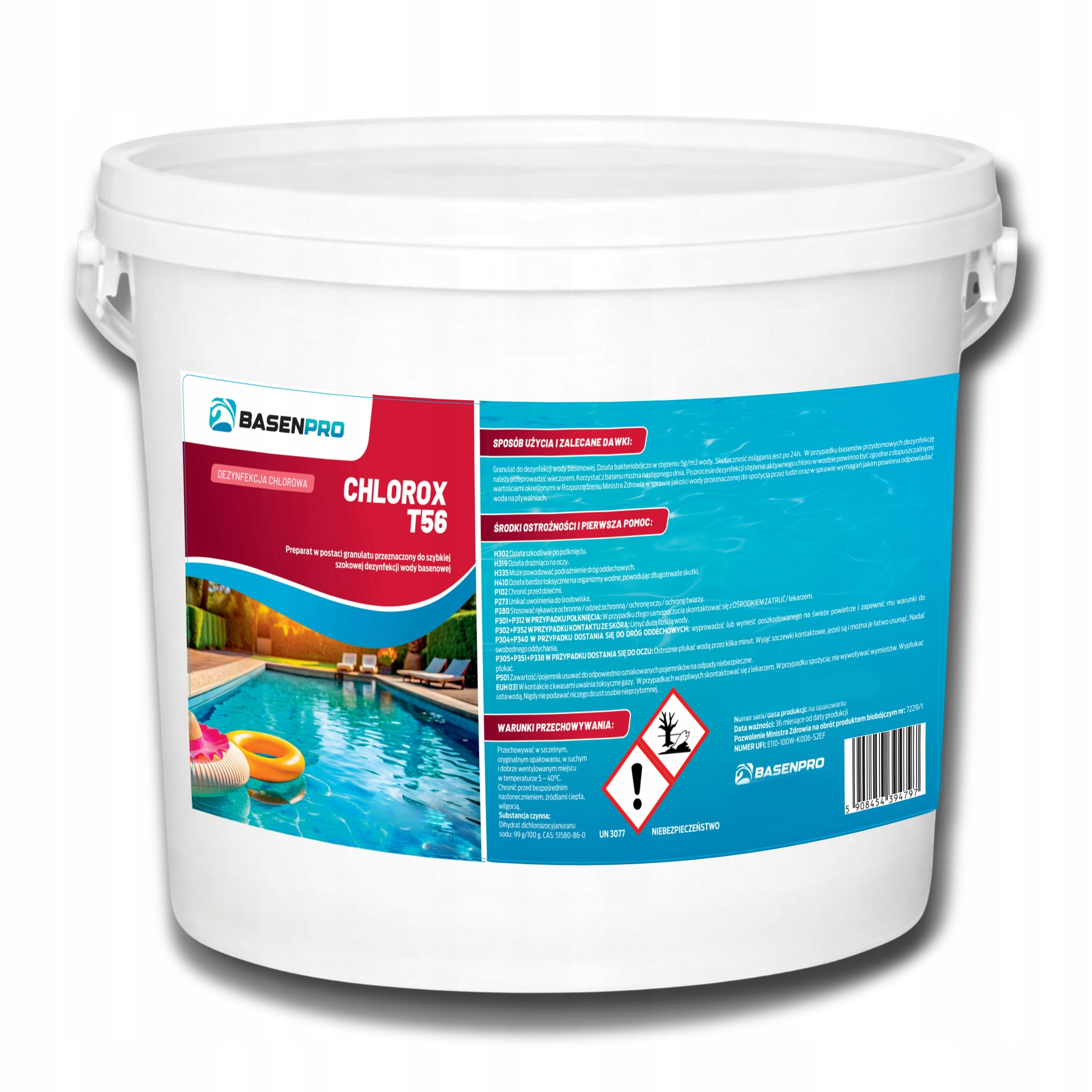 CHLORINE POOL SHOCK GRANULES POOL CHEMISTRY POOL DISPENSION 5KG Packaging status original