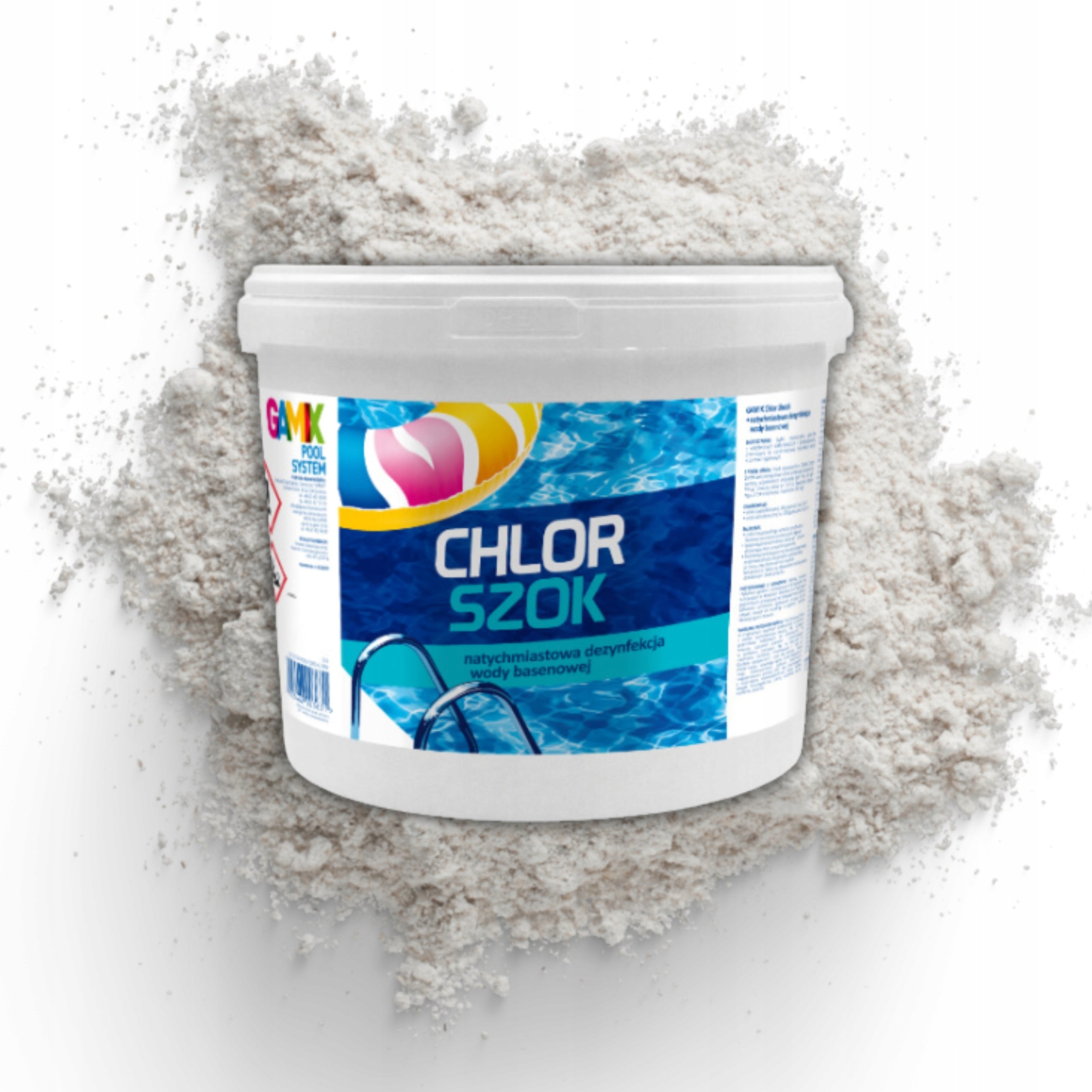 CHLORINE SHOCK 5KG POOL CHEMISTRY WATER DISINFECTION GRANULES GAMIX + GUIDE Manufacturer code CHLOR SZOK 5KG DO BASENU + PORADNIK