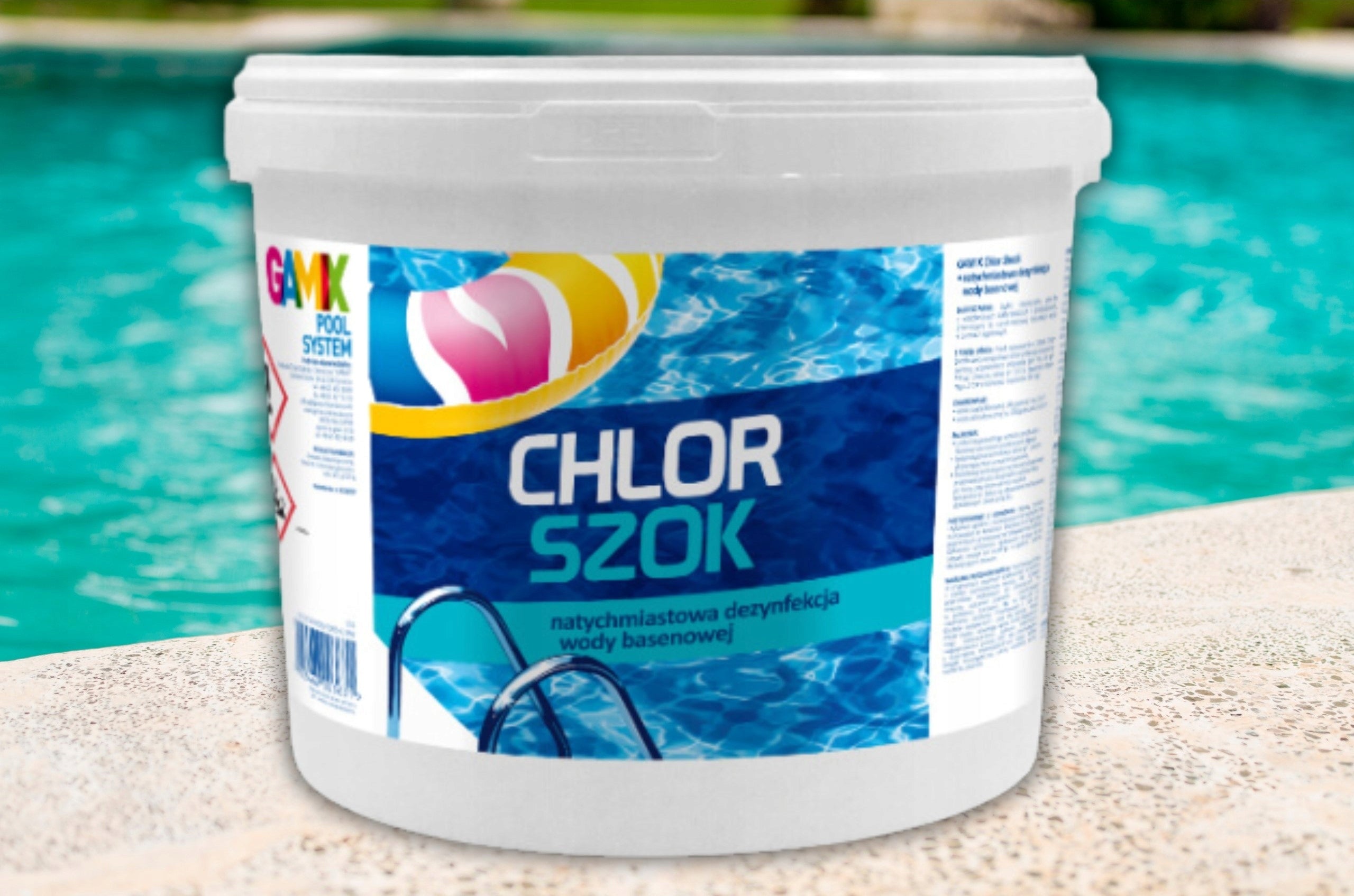 CHLORINE SHOCK 5KG POOL CHEMISTRY WATER DISINFECTION GRANULES GAMIX + GUIDE Weight 5 kg