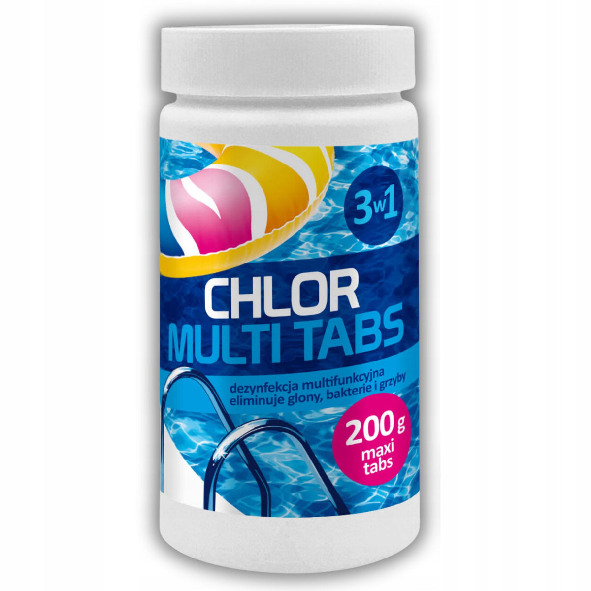CHLORINE TABLETS MULTI 5x 200G 3IN1 LARGE 1KG POOL CHEMISTRY GAMIX + FREEBIE Packaging status original