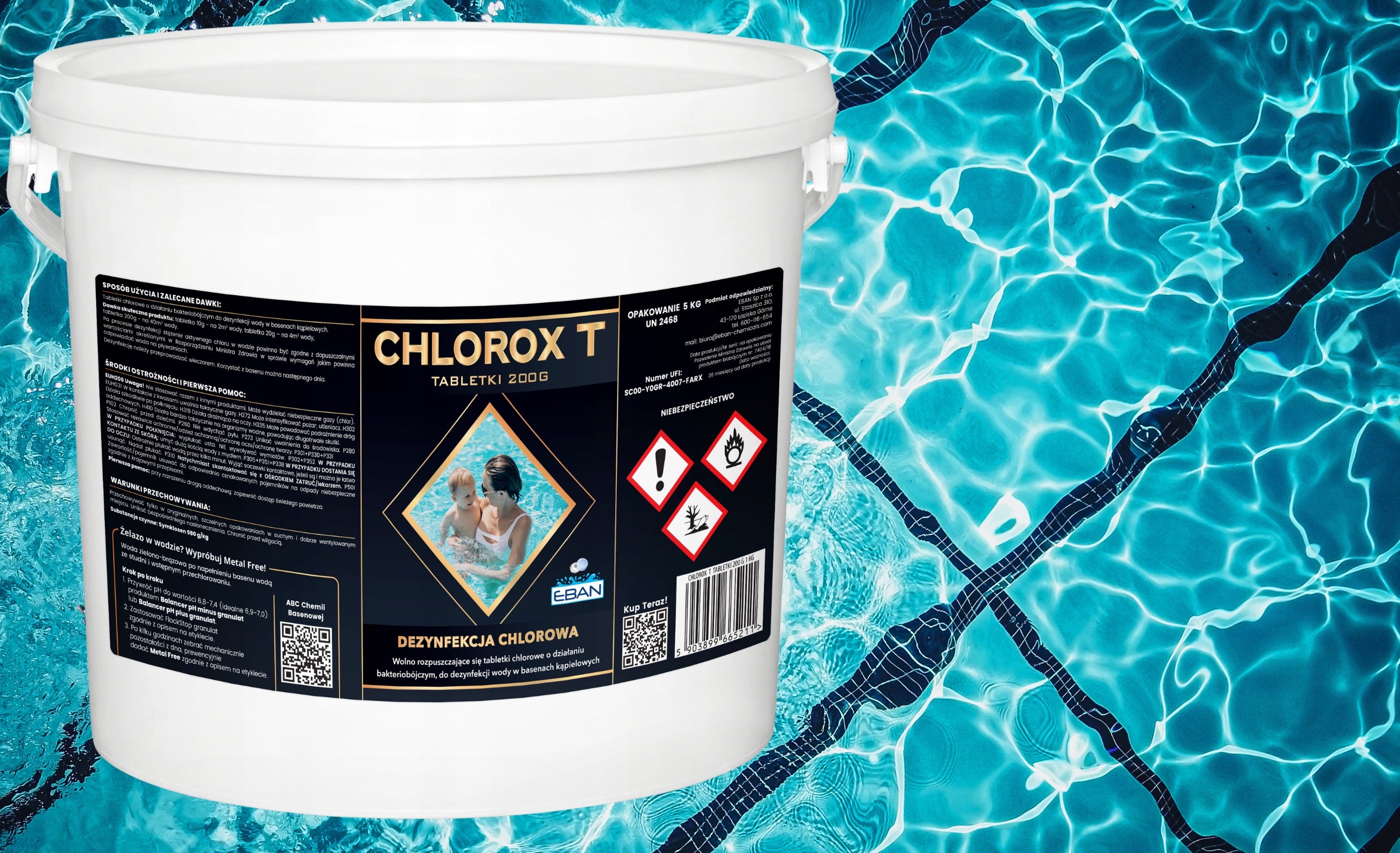 CHLOROX T TABLETS 200G 3KG POOL WATER DISINFECTION CHLORINE CHEMISTRY POOL Packaging status original