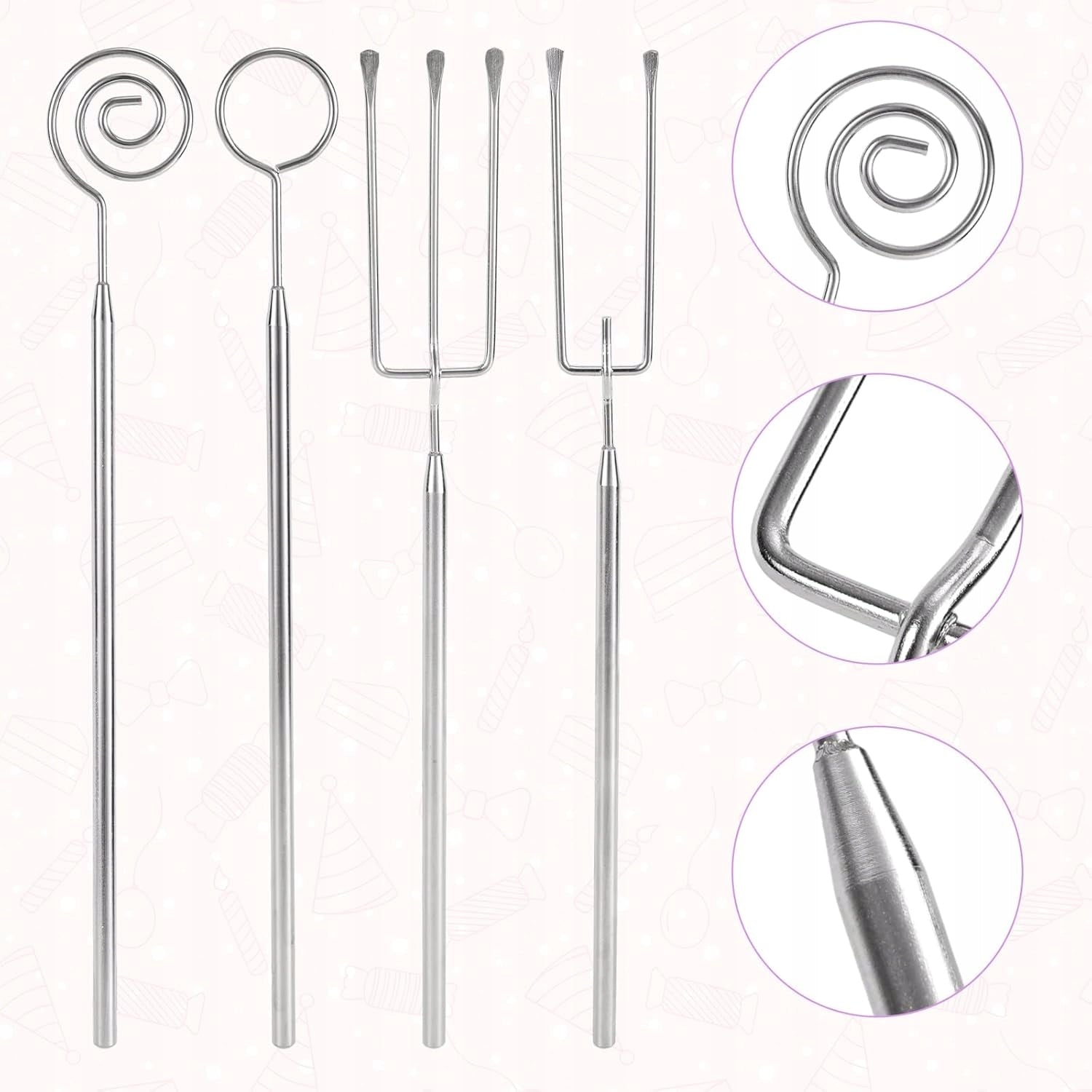 CHOCOLATE DIPPING TOOL SET STAINLESS STEEL SPOON FORKS Dominant color silver