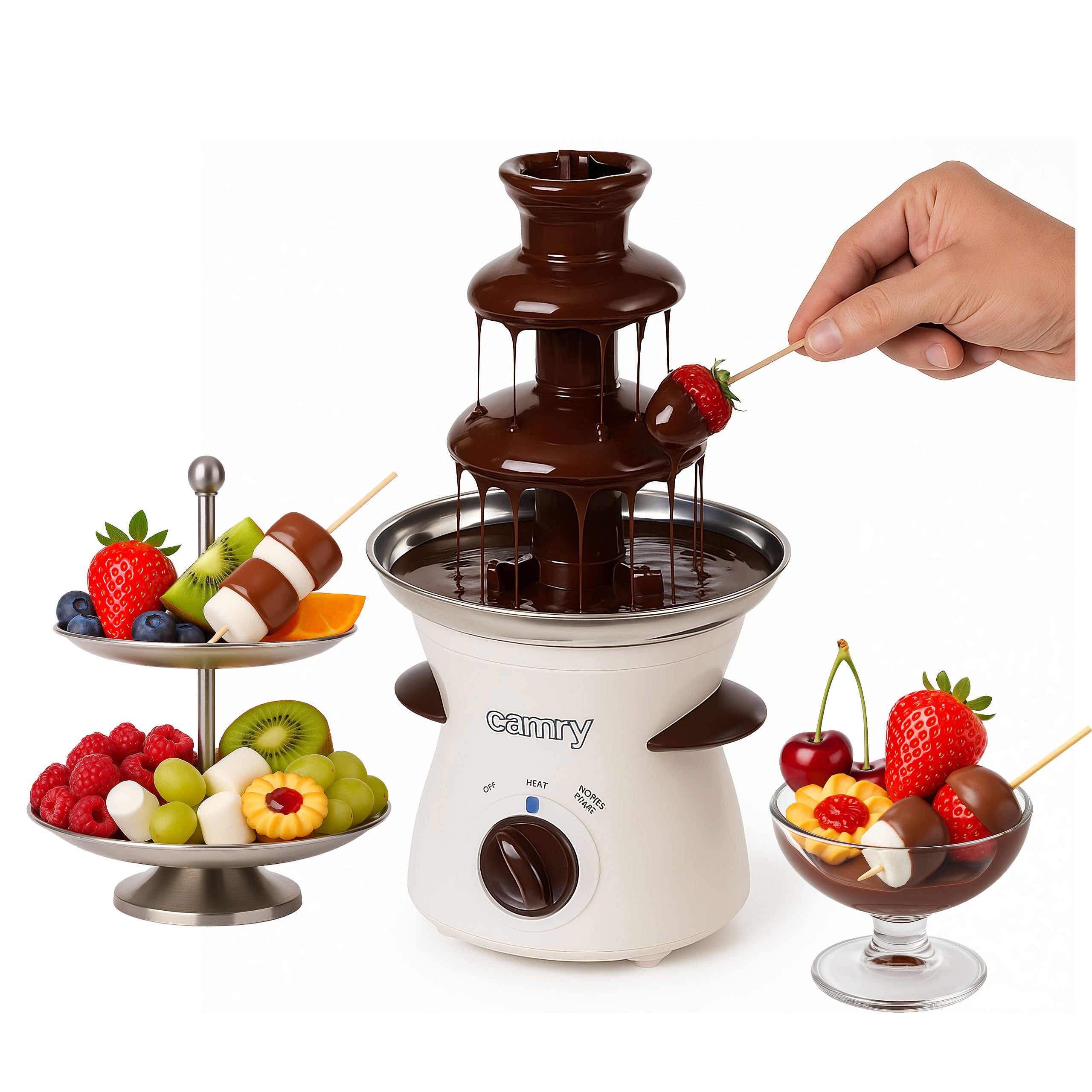 CHOCOLATE FOUNTAIN 3 LEVELS OF DELICIOUS CHOCOLATE FOR BIRTHDAY PARTIES