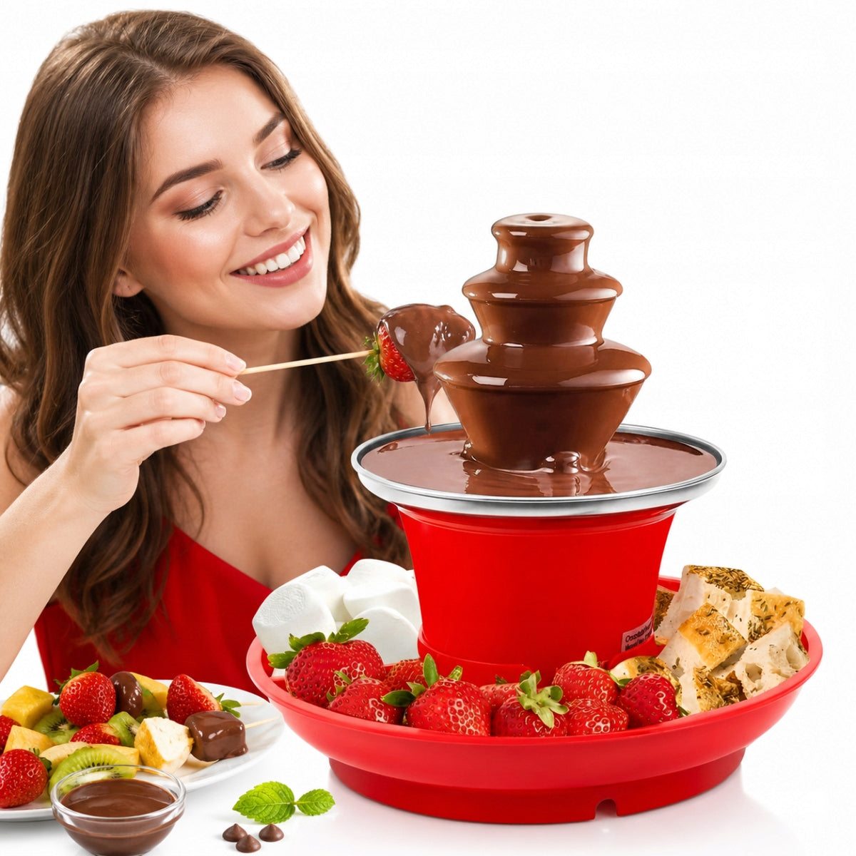 CHOCOLATE FOUNTAIN FONDUE 350ML MILK CHOCOLATE 3 LEVELS 30W