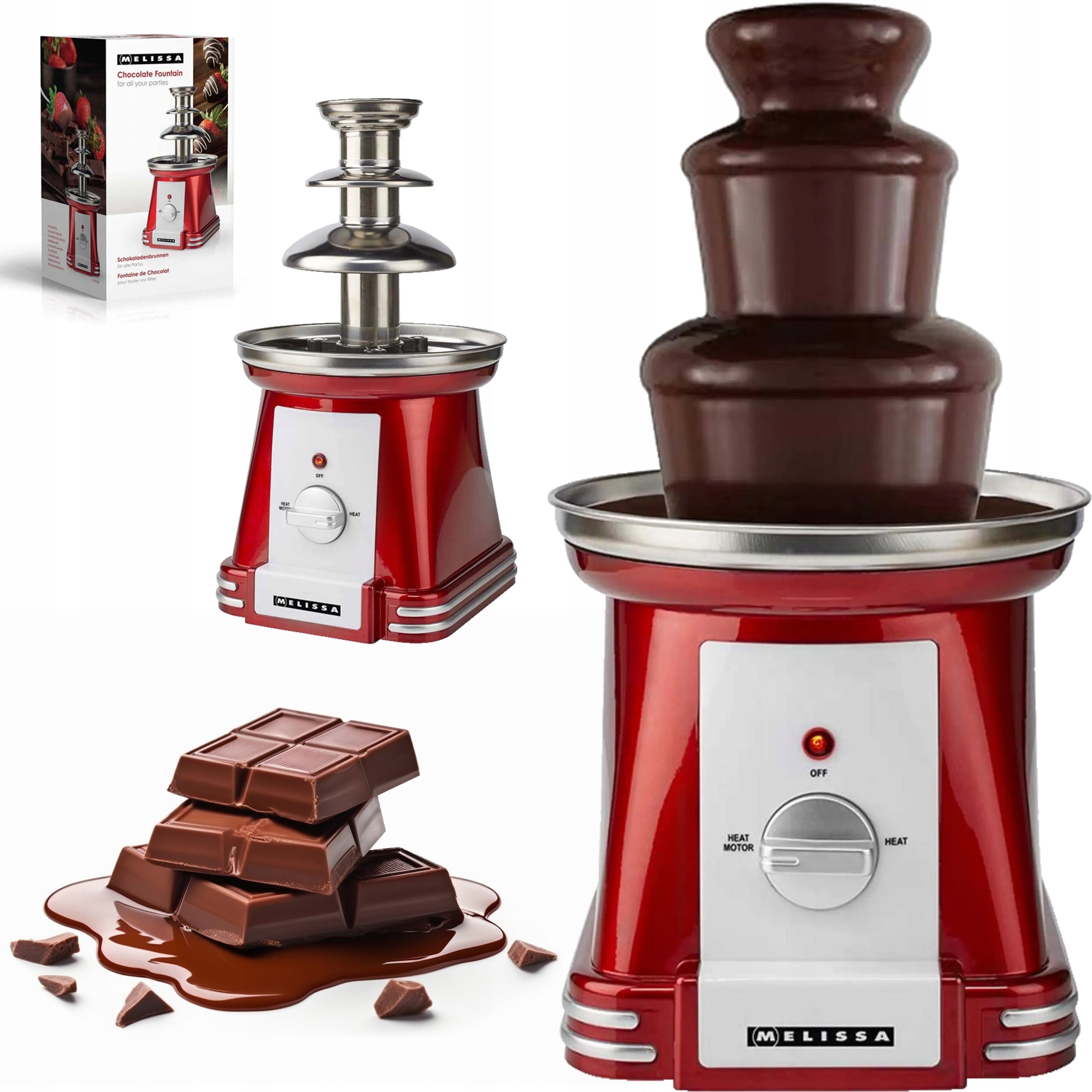 CHOCOLATE FOUNTAIN FOR CHOCOLATE RETRO DESSERTS 90W 32CM 3 LEVELS FONDUE