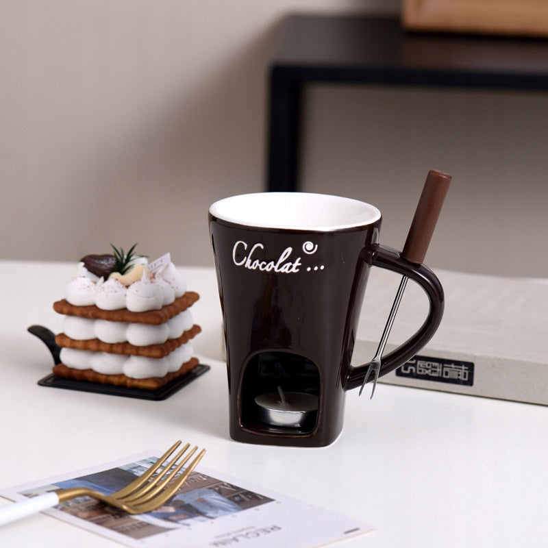 CHOCOLATE MELTING POT FONDUE MUG BLACK HEATING 130ML Brand no brand