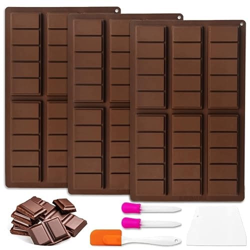 CHOCOLATE MOLDS SILICONE SET OF 3 WITH DIY ACCESSORIES Silicone