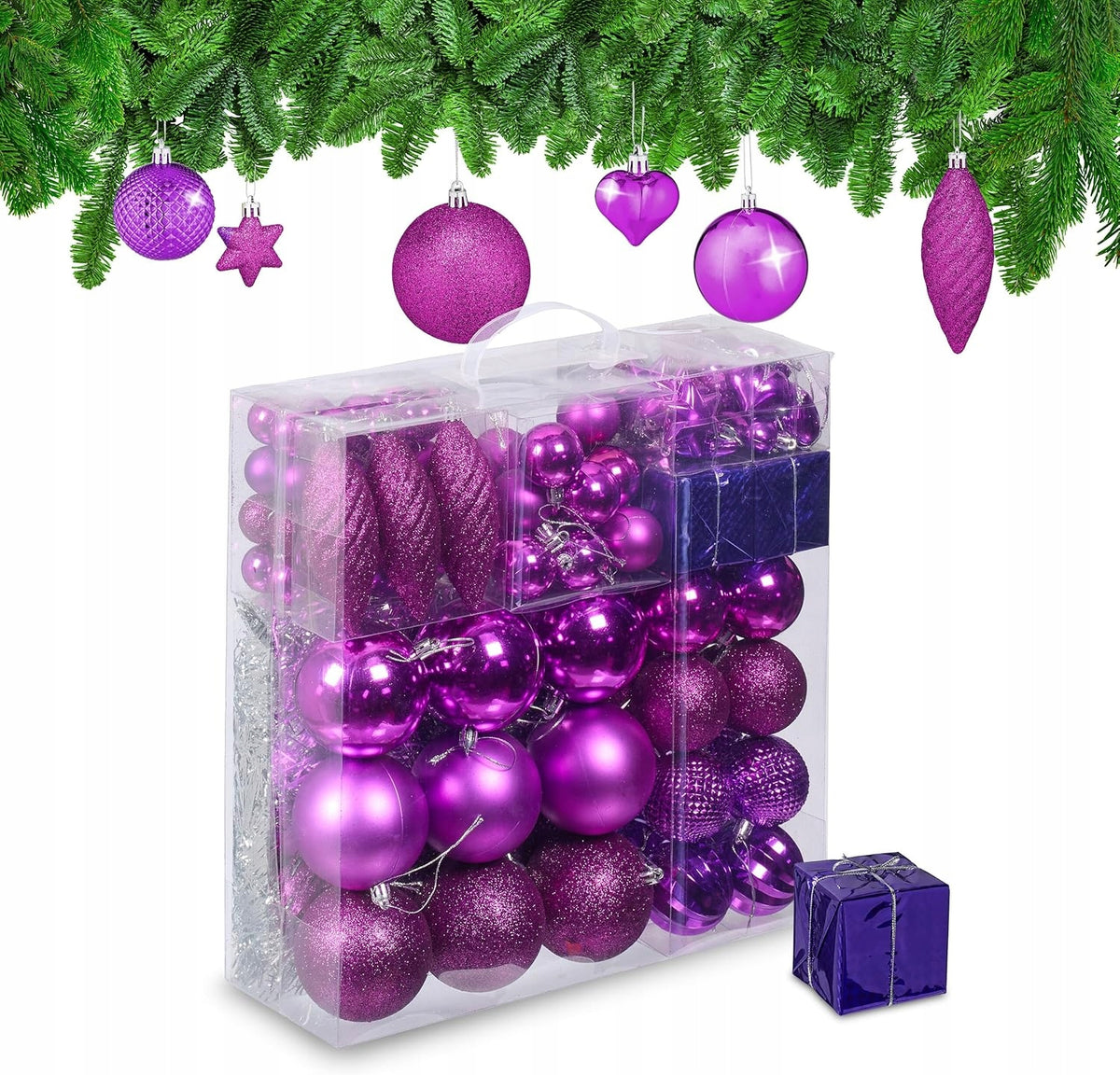 CHRISTMAS BALLS 110 PCS PURPLE RELAXDAYS