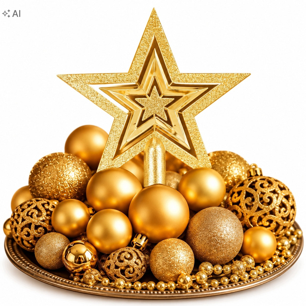 CHRISTMAS BALLS GOLD 100 PCS UNBREAKABLE SET XXL CHRISTMAS DECORATIONS Packaging status original