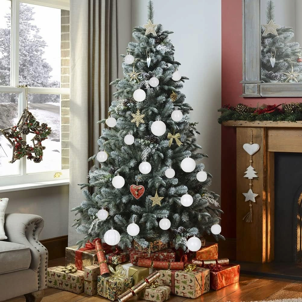 CHRISTMAS BALLS SET XXL 101 pcs WHITE PATTERNS Manufacturer code Bombki Choinkowe 100szt (CREAM)