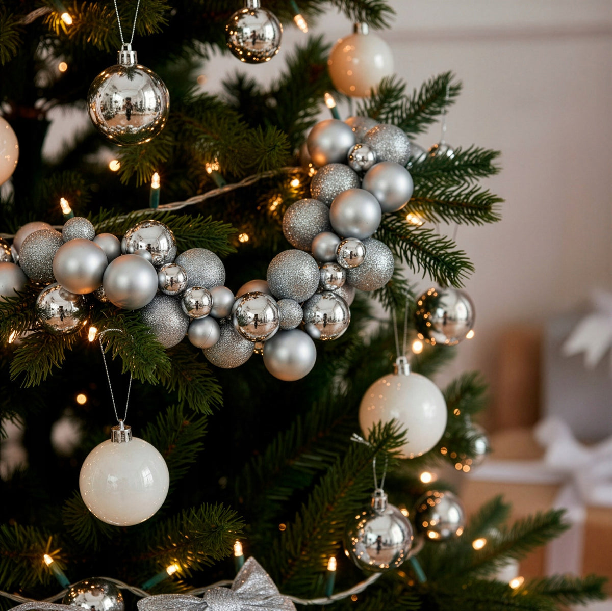 CHRISTMAS BAUBLE GARLAND 160cm UNBREAKABLE CHRISTMAS TREE BAUBLES REED x130 Brand Springos