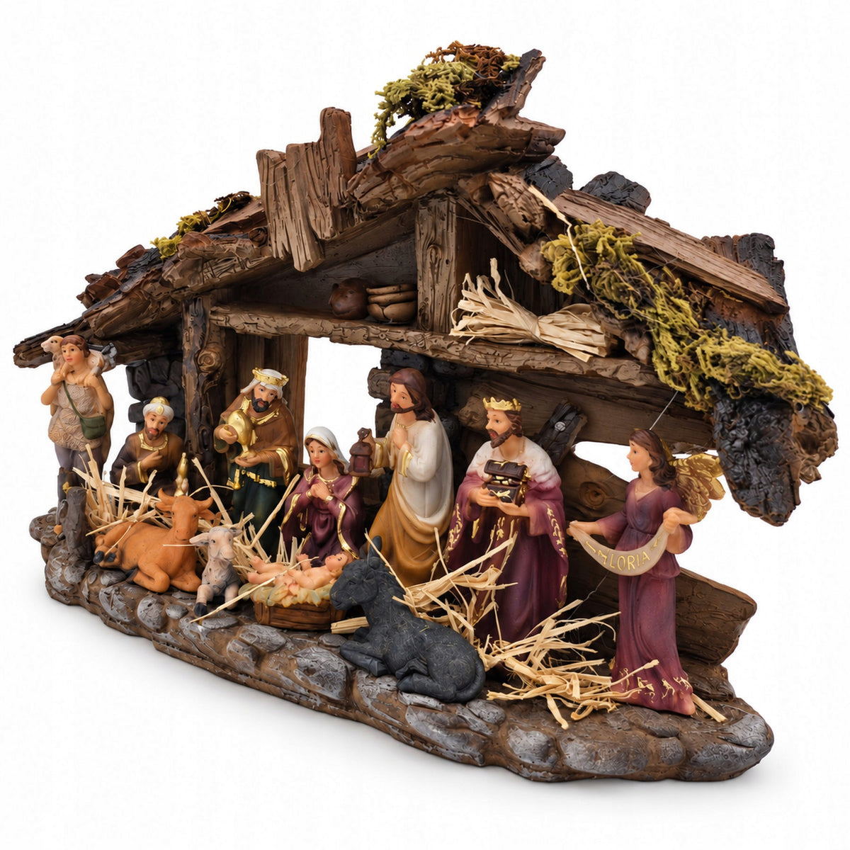CHRISTMAS CRIB WITH FIGURINES 32cm 11 Christmas Eve figurines Manufacturer code 9210