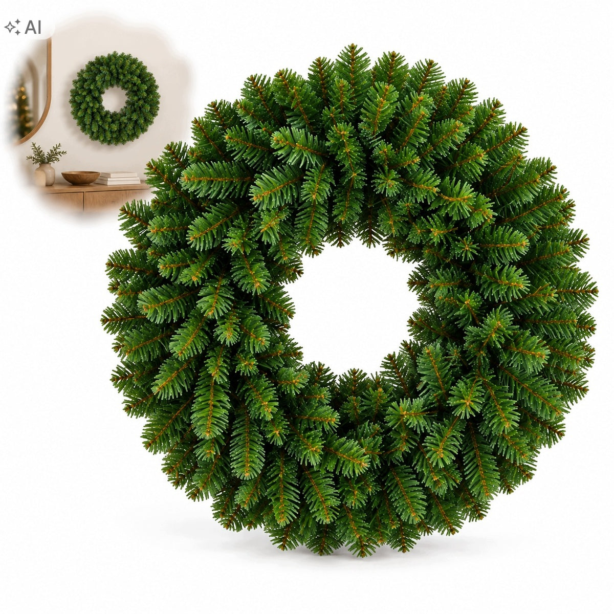 CHRISTMAS DECORATION FOR DOORS 60CM GREEN WREATH CHRISTMAS WREATH FOR HOME