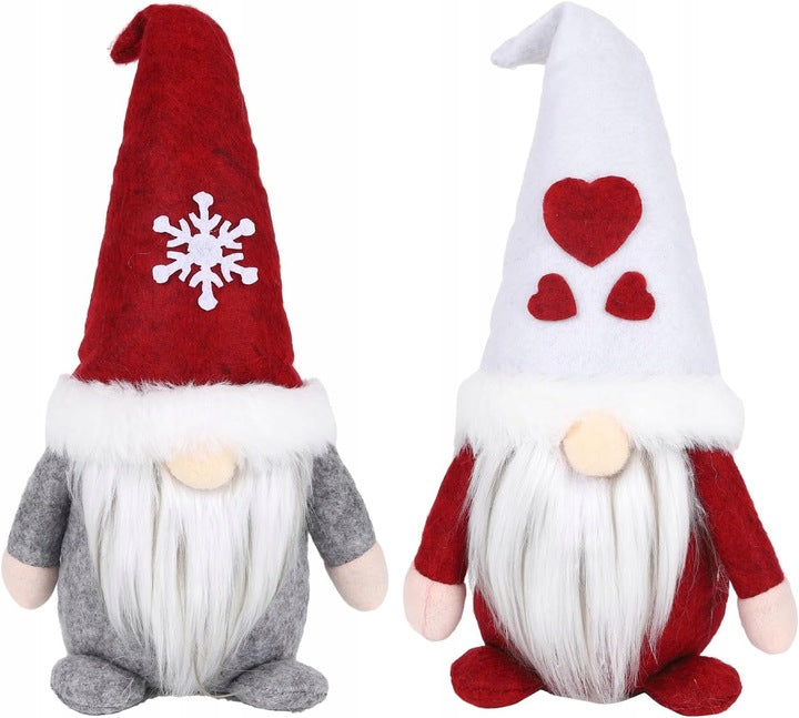 CHRISTMAS DWARFS LEPRECHAUNS GNOMES 2PCS PAIR FIGURINE 28 CM DECORATION