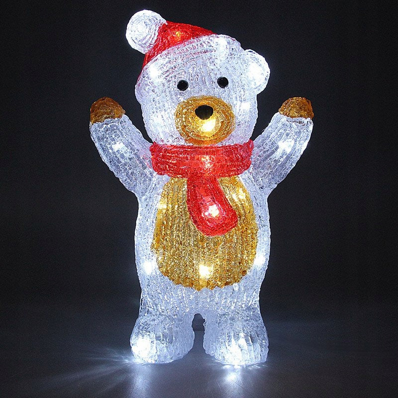 CHRISTMAS FIGURINE BEAR 30 LED 30 CM ORNAMENT Packaging status original