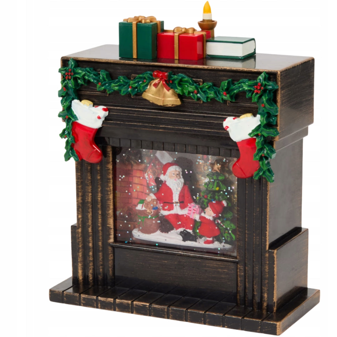 CHRISTMAS FIREPLACE FOR CHRISTMAS DECORATION GLOWING GLITTER ORNAMENT