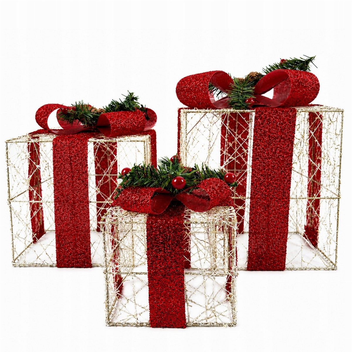 CHRISTMAS GIFTS LED SET OF 3 ILLUMINATED CHRISTMAS DECORATIONS Brand no brand