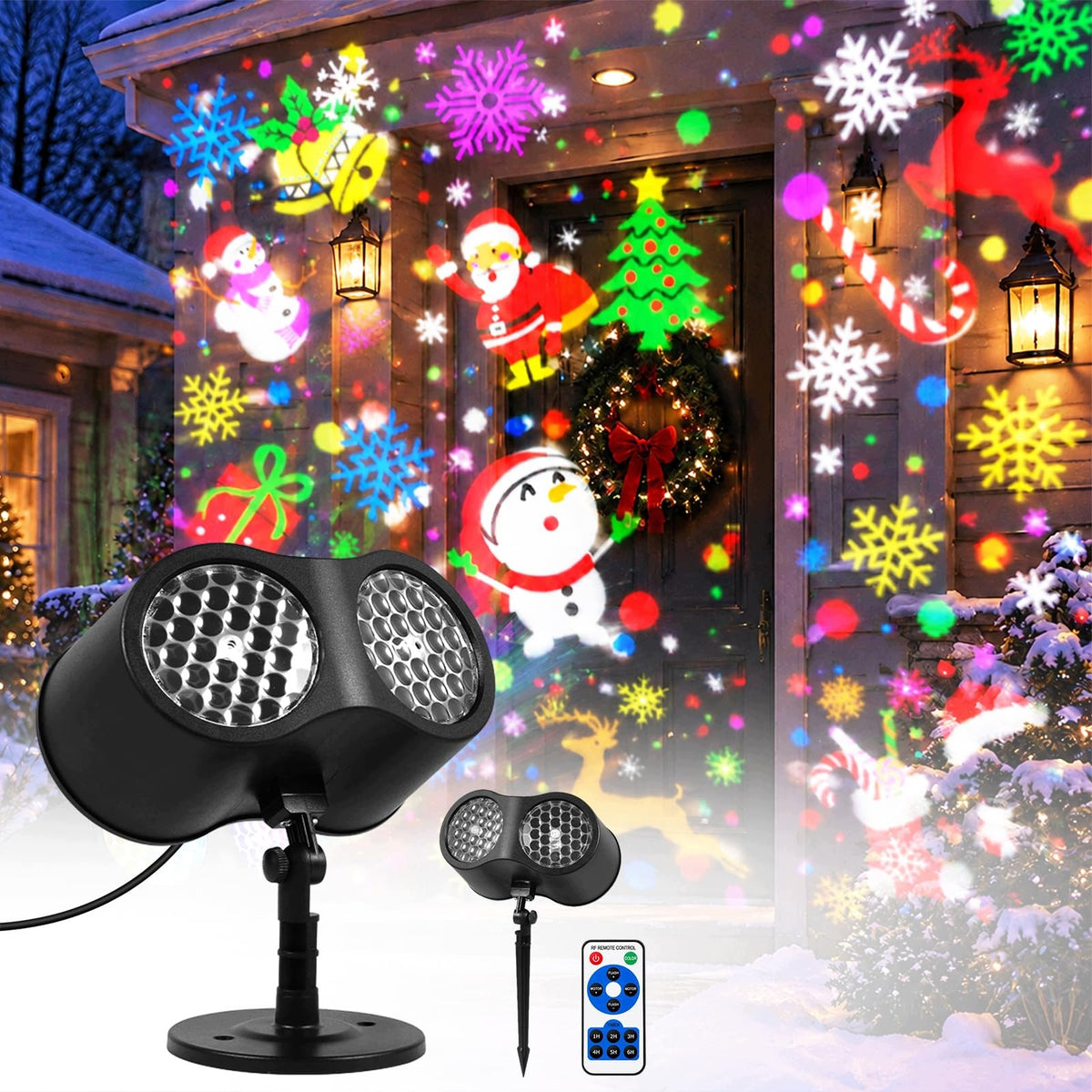 CHRISTMAS LED PROJECTOR 16 ROTATING THEMES WITH REMOTE CONTROL FOR HOME GARDEN