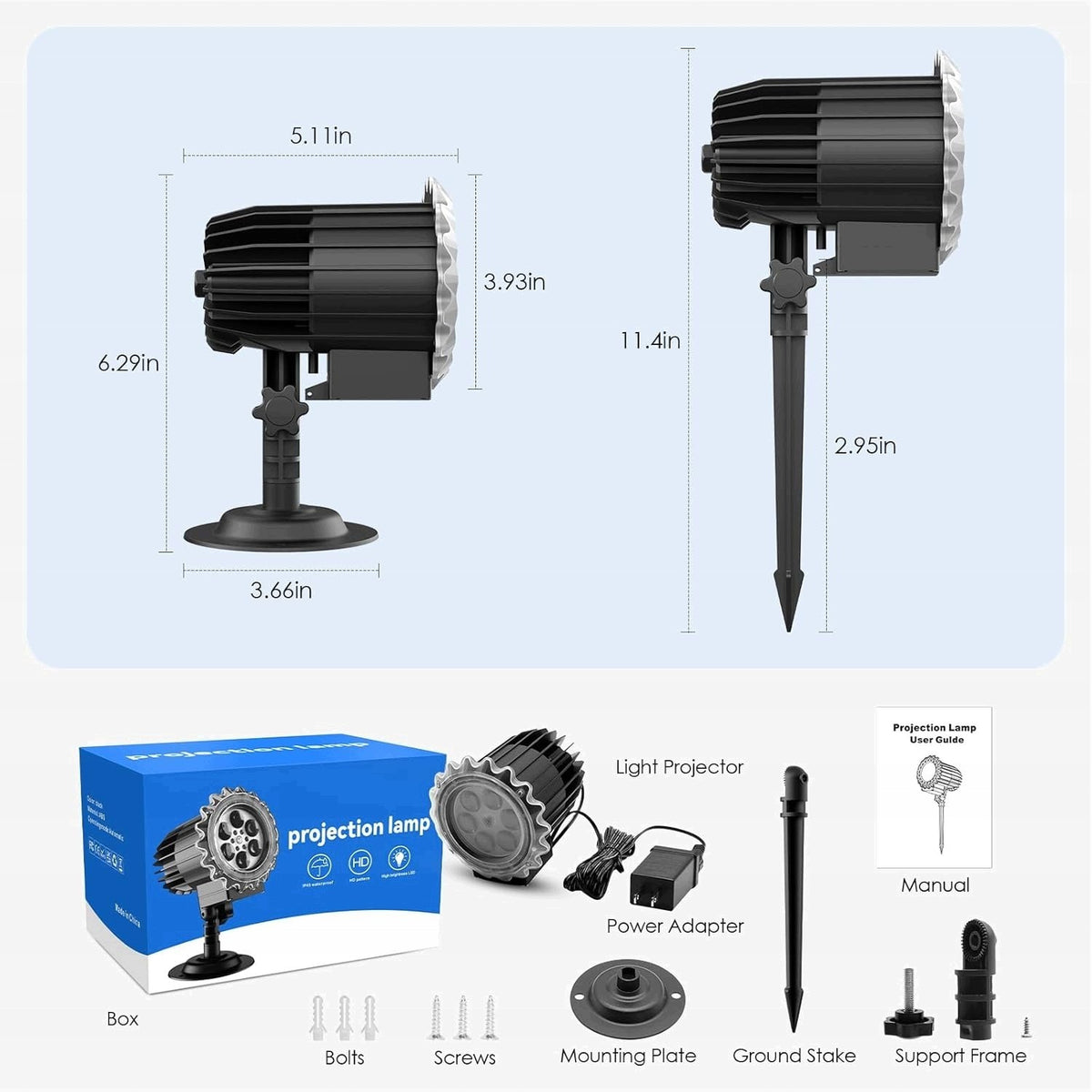 CHRISTMAS LED PROJECTOR LIGHT PROJECTOR SNOW 9W FOR OUTDOOR HOME Product weight with unit packaging 0.5 kg