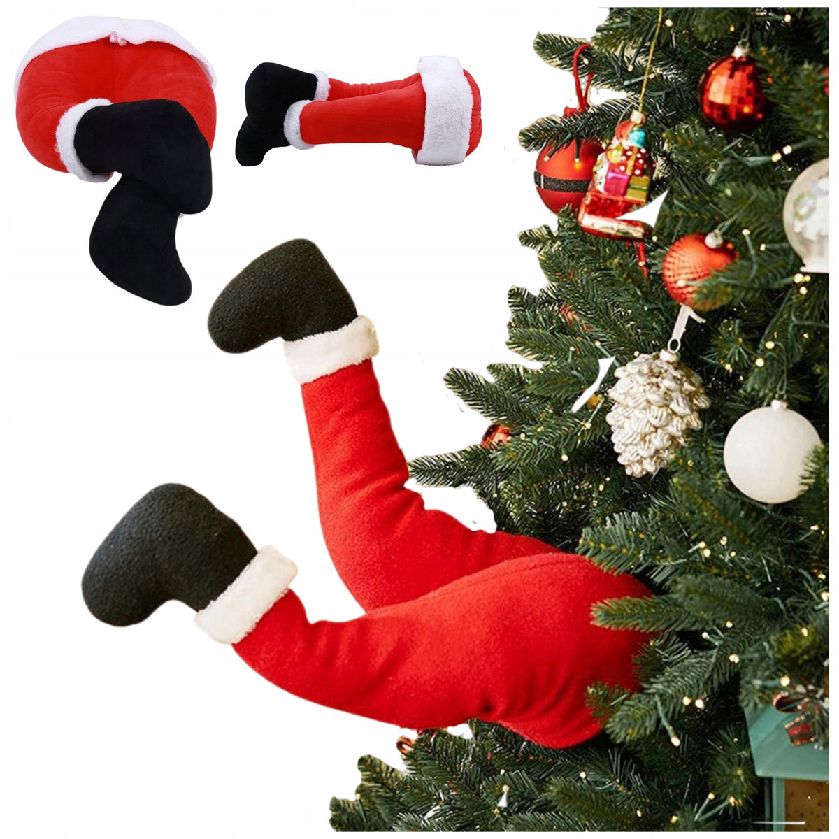 CHRISTMAS ORNAMENTS LEGS SANTA CLAUS PLUSH TOYS FOR CHRISTMAS TREE DECORATIONS