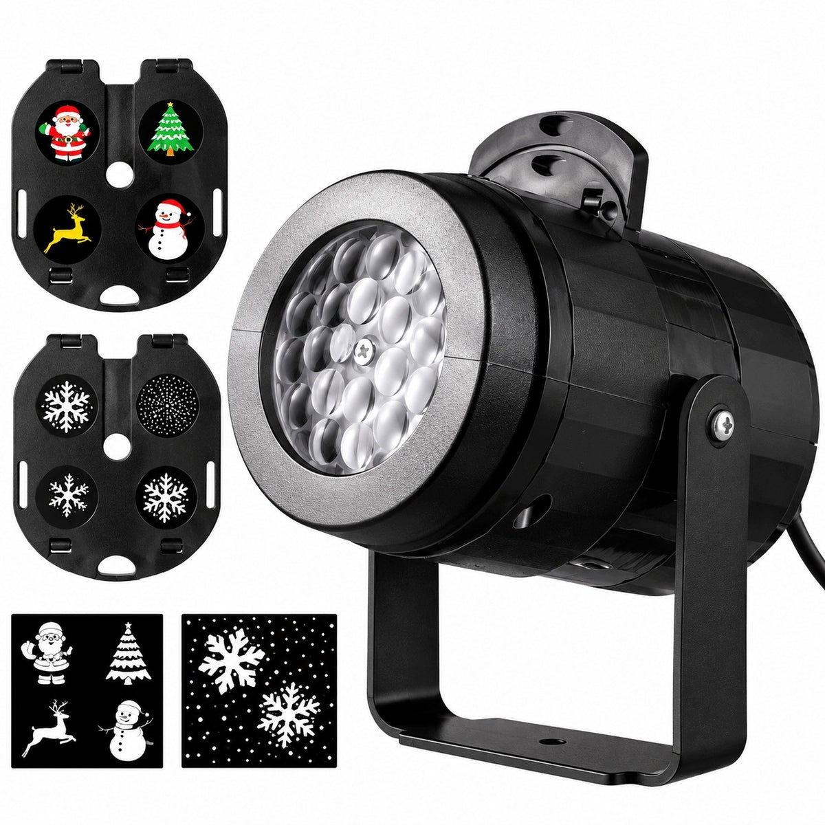 CHRISTMAS PROJECTOR LED FALLING SNOW 2 ROTATING PATTERNS IP65 Packaging status original