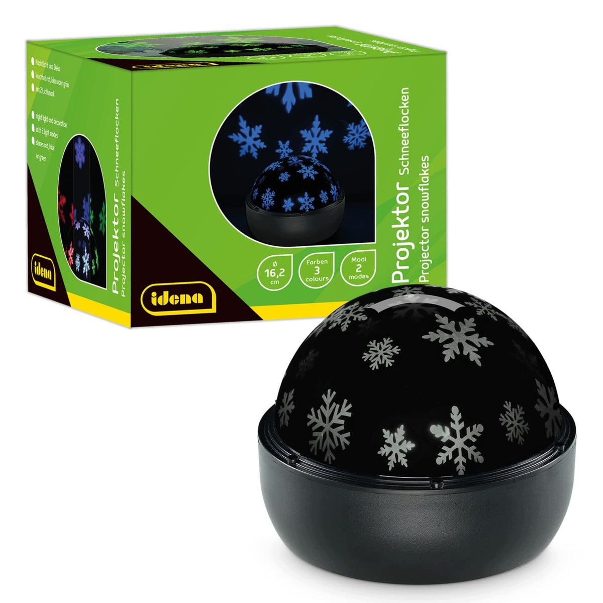 CHRISTMAS PROJECTOR LED SNOWFLAKES RGB 2 MODES NIGHT LIGHT BATTERIES