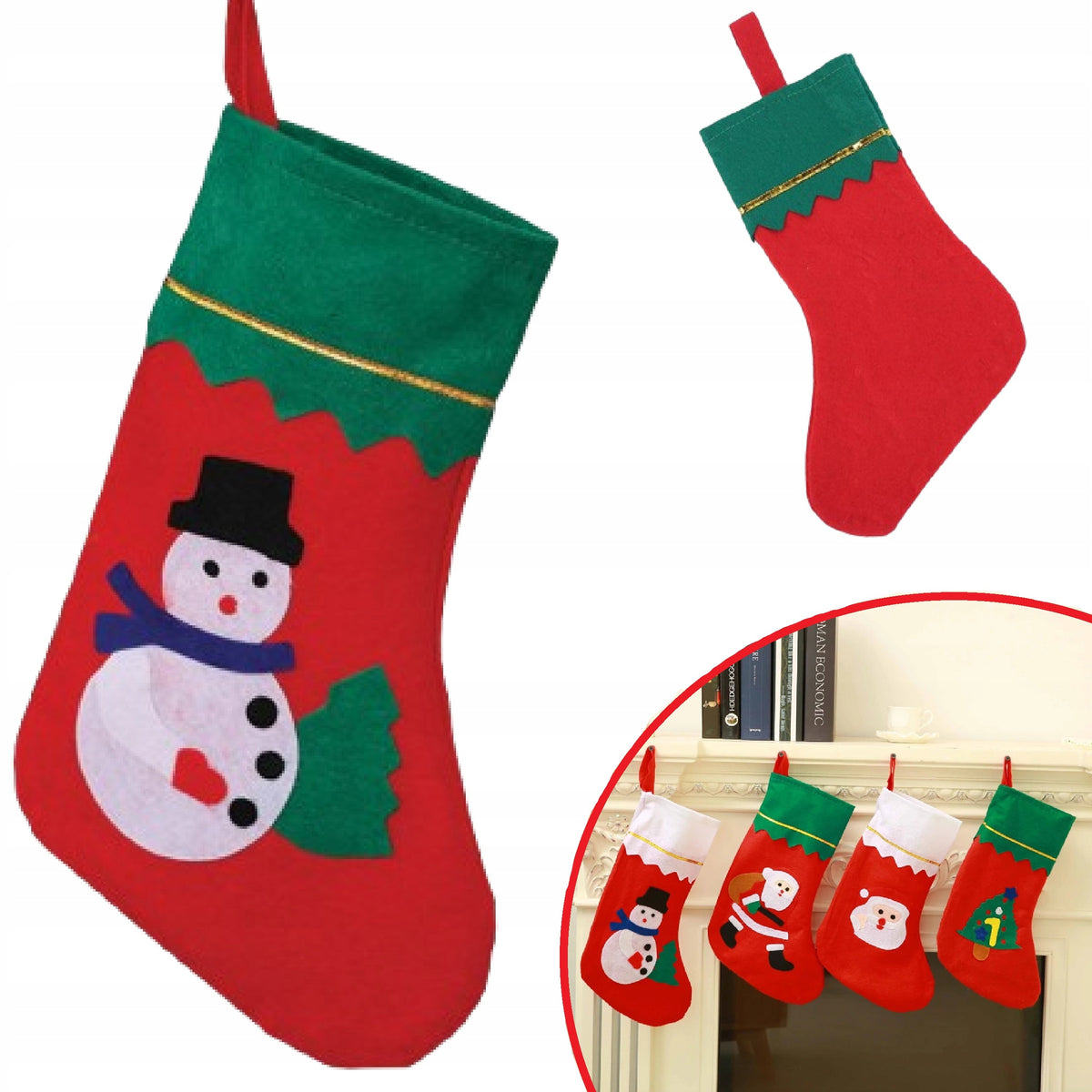 CHRISTMAS SOCK FOR GIFTS SANTA CLAUS SOCK BAG ELF