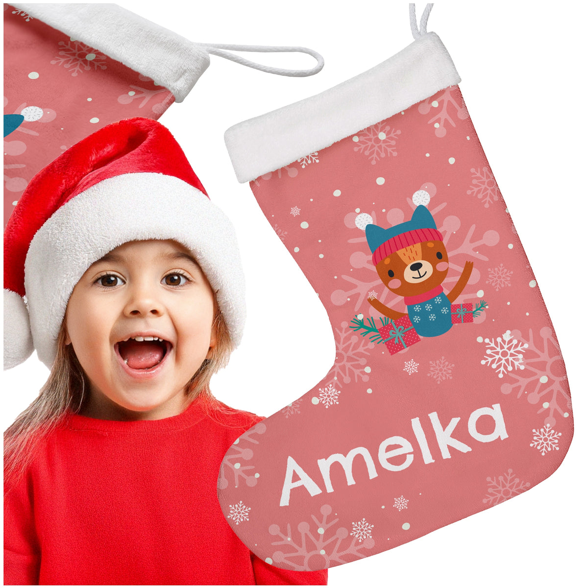 CHRISTMAS SOCK WITH NAME FOR GIFTS SOCKS FOR FIREPLACE
