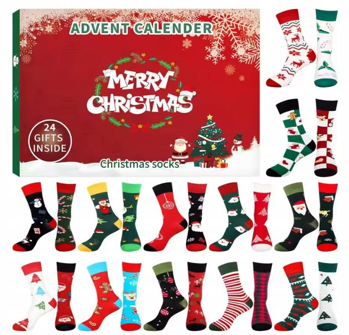 CHRISTMAS SOCKS ADVENT CALENDAR FUN SOCKS CALENDAR - 24 Packaging status original