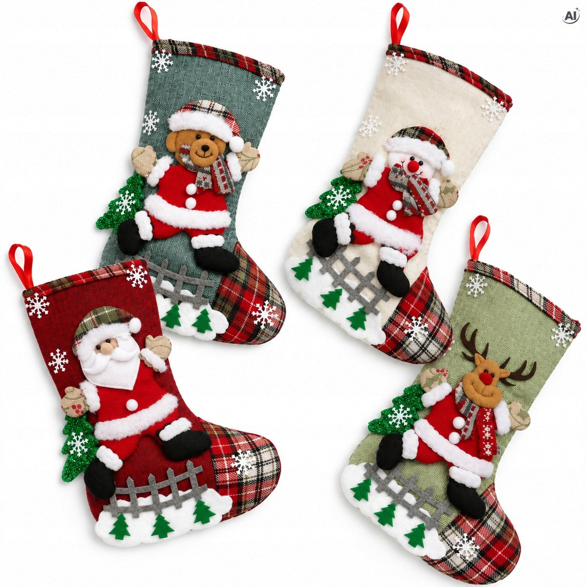 CHRISTMAS SOCKS FOR FIREPLACE SET CHRISTMAS SOCK FOR GIFTS LARGE