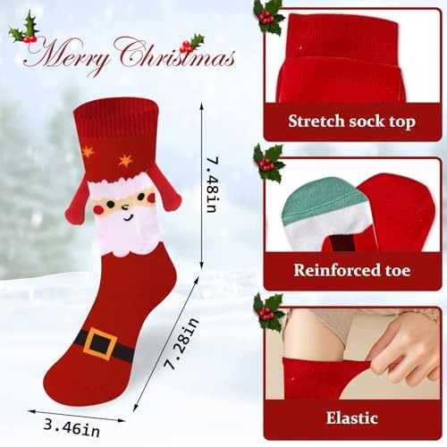 CHRISTMAS SOCKS MAGNETIC HAND IN HAND COTTON FOR COUPLE COTTON Manufacturer code Bez marki