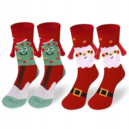 CHRISTMAS SOCKS MAGNETIC HAND IN HAND COTTON FOR COUPLE COTTON