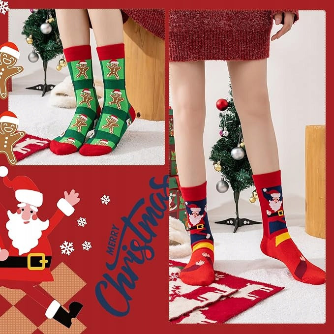 CHRISTMAS SOCKS SET OF 6x UNIVERSAL 37-46 LONG WARM COLORFUL Manufacturer code ŚWIĄTECZNE SKARPETKI ZESTAW 6x UNIWERSLANE