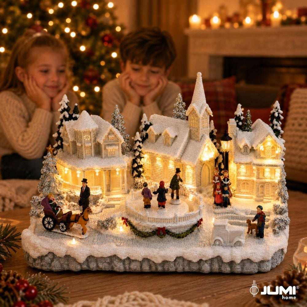 CHRISTMAS Scene City GLOWING Decoration for CHRISTMAS Town 28 LED Product height 21 cm