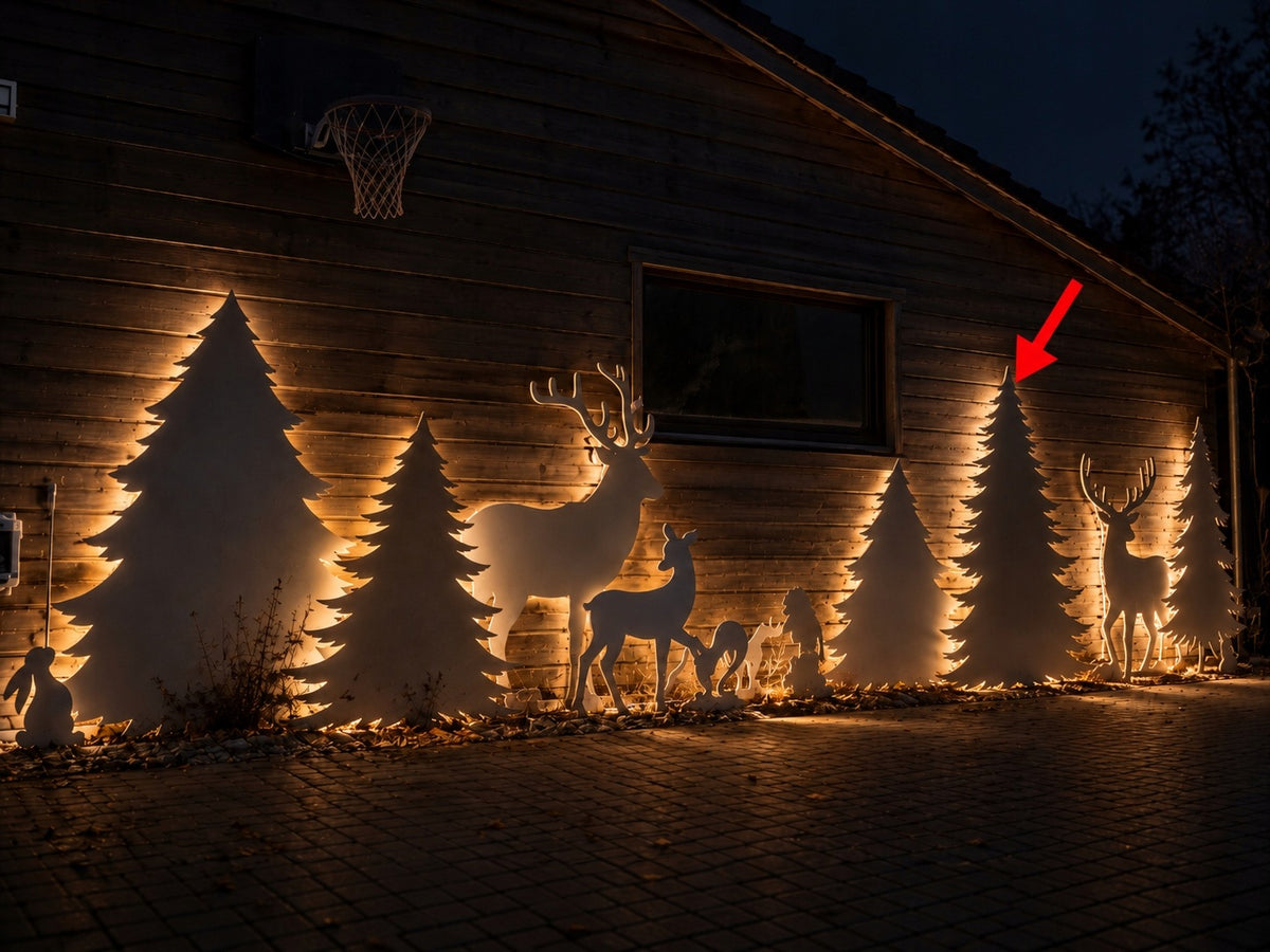 CHRISTMAS TREE 4/4 LED XXL! LARGE DECORATIONS! 2D Lighting - NEON! ALUMINUM!