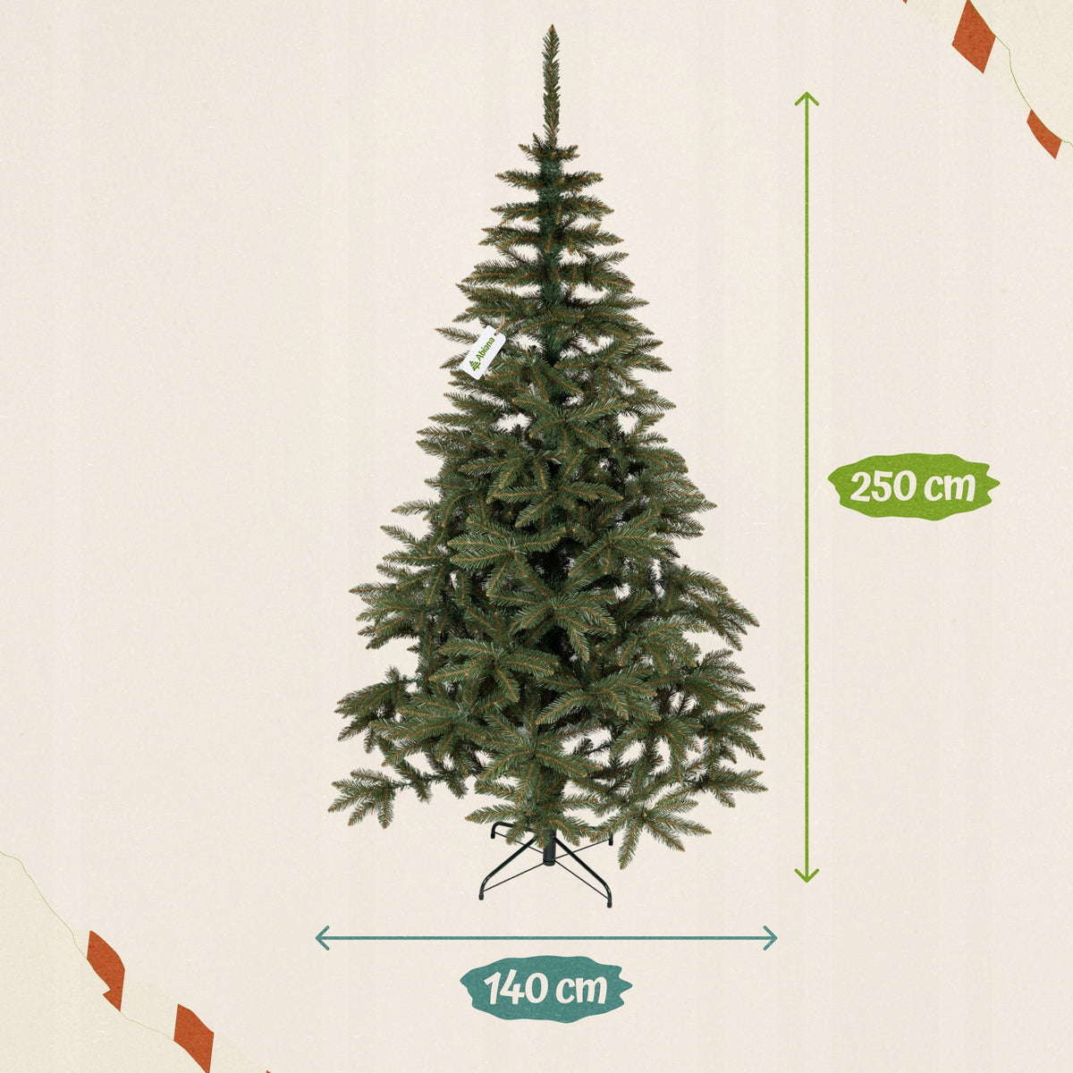 CHRISTMAS TREE ARTIFICIAL AS LIVE CAUCASIAN SPRUCE 250 CM THICK + STAND Manufacturer code C8-250