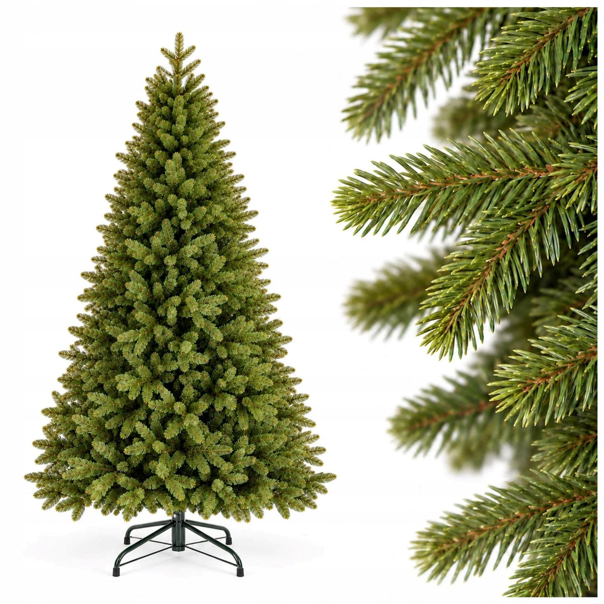CHRISTMAS TREE ARTIFICIAL FIR PREMIUM DENSE 210 cm STAND FULL PE 100% SILICONE