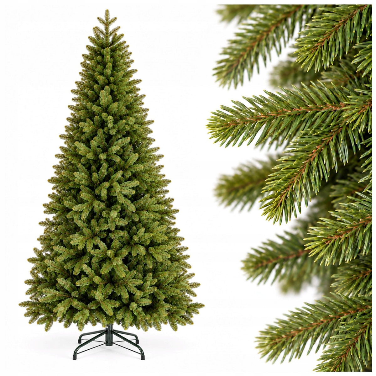 CHRISTMAS TREE ARTIFICIAL FIR PREMIUM DENSE 240 cm STAND FULL PE 100% SILICONE