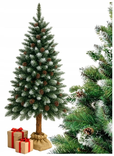 CHRISTMAS TREE ARTIFICIAL ON NATURAL TRUNK 180CM DIAMOND PINE
